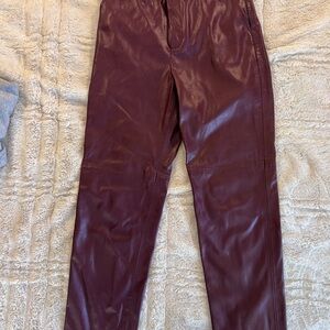 Lulu’s Burgundy Vegan Leather Pants